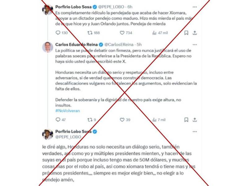 Captura de pantalla a la interacción del candidato a diputado del partido Libre, Carlos Eduardo Reina.