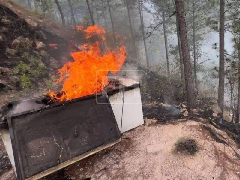 Dentro de este congelador (freezer) fueron hallados dos de los cuerpos. El otro estaba carbonizado al pie de un árbol en El Cimarrón.
