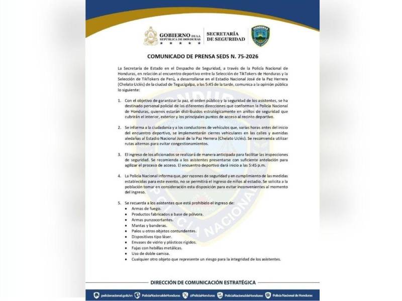 Tegucigalpa tendrá cierres de calles por duelo de tiktokers de Honduras y Perú en el Estadio Chelato Uclés.