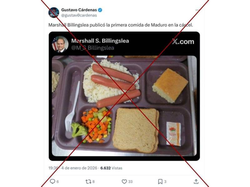 Captura de pantalla a una publicación de X hecha el 6 de enero de 2026.