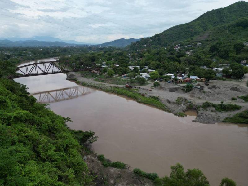 Imagen aérea tomada en la zona norte de Honduras tras las lluvias.