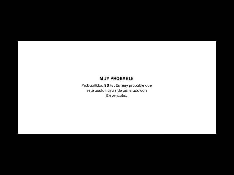 Captura de pantalla al analisis de Eleven Labs realizado el 27 de septiembre de 2024.