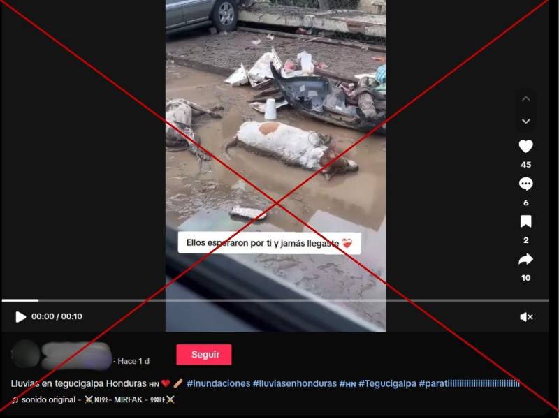 Captura de pantalla a una publicación de TikTok hecha el 14 de octubre de 2025.