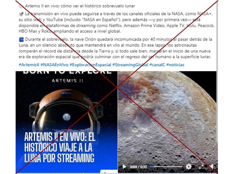 Captura de pantalla a una publicación de Facebook hecha el 7 de abril de 2026.