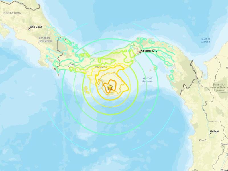 El terremoto se reportó casi a la 1 de la tarde, hora local en Panamá.