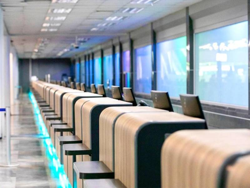 El área de counters de las 15 aerolíneas con las que cuenta la terminal, listas con todo para atender al viajero.