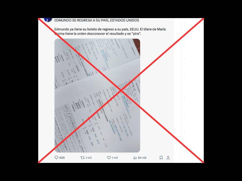 Captura de pantalla a una publicación de X/Twitter hecha el 28 de julio de 2024.