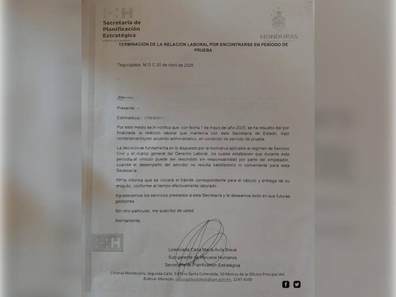 El 30 de abril de 2025 la subgerente de recursos humanos de la Secretaría de Planificación les entregó personalmente los despidos a los periodistas y técnicos de RNH.