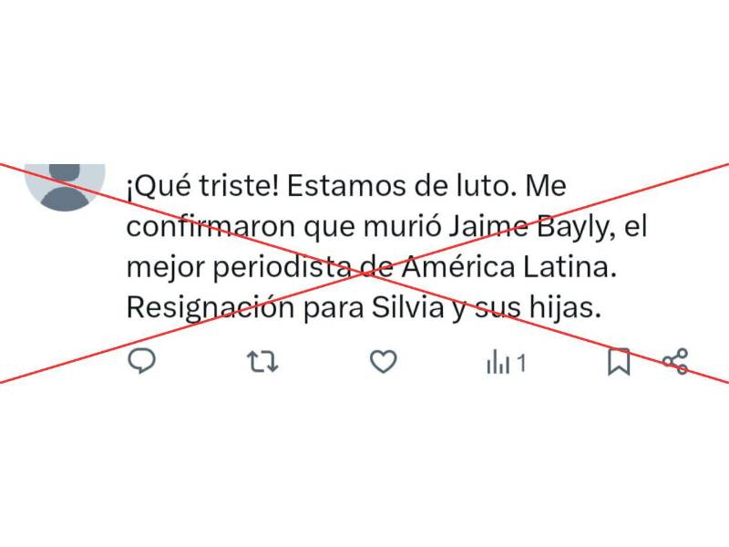 Captura de pantalla a una publicación de X hecha el 8 de diciembre de 2024.