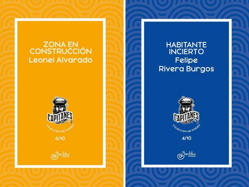 Ejemplares de la Colección Capitanes, editada por Nautilus Ediciones y que reúne voces de poetas de diversos continentes.