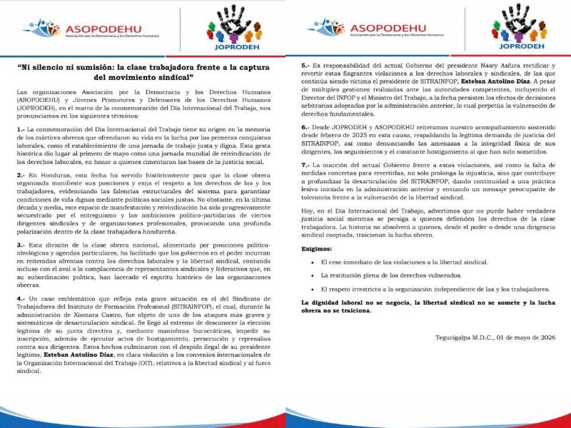 Asopodehu y Joprodeh exigen revertir la destitución del presidente de Sitrainfop