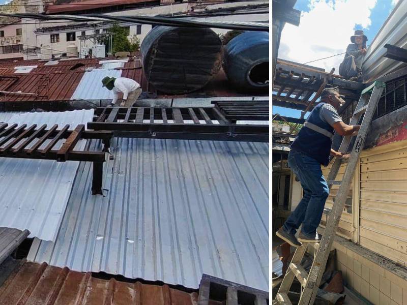 Instalación de techos en la colonia Providencia.