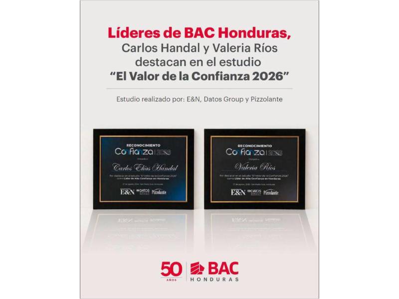 BAC Honduras es reconocida por segundo año consecutivo como organización de Triple Confianza