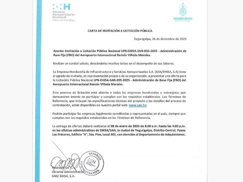 Este es el documento de invitación a la licitación.