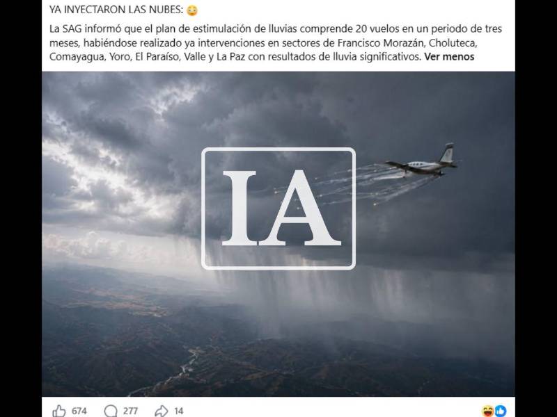 Captura de pantalla a una publicación de Facebook, hecha el 29 de septiembre de 2026.