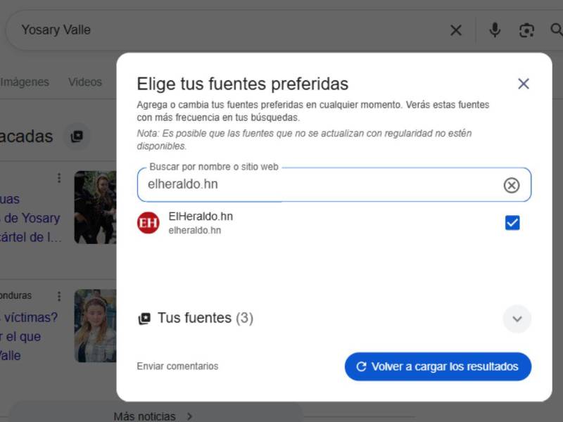 La estrella de “Fuentes Preferidas” aparece dentro del bloque de Noticias destacadas en Google.