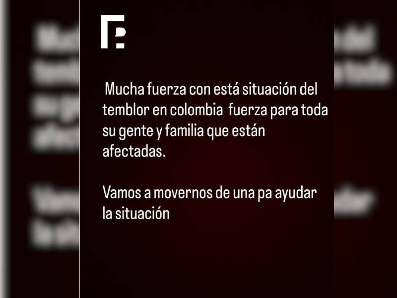 El mensaje que J Balvin posteó en Instagram: Vamos a movernos de una pa ayudar.
