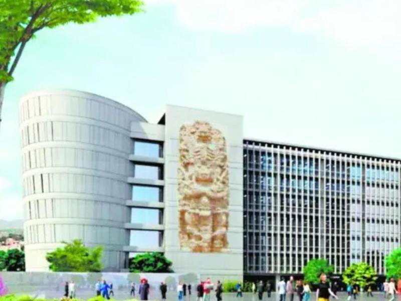 Un fachada inspirada en la cultura maya iba a sobresalir en la nueva Casa de Gobierno, según el plan original.