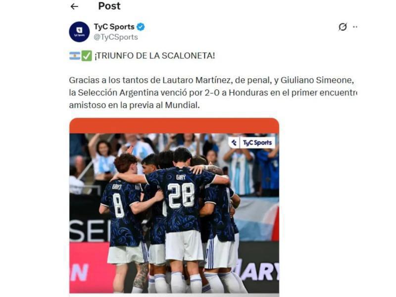 Señalan el culpable en el Honduras ante Argentina y lo que dicen del equipo de Molina