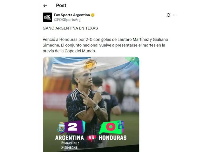 Señalan el culpable en el Honduras ante Argentina y lo que dicen del equipo de Molina