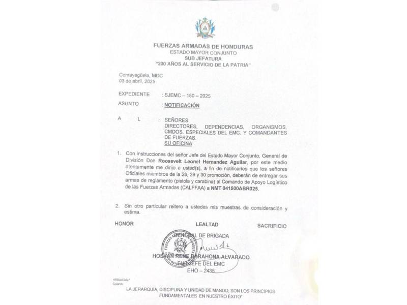 Jefe de FF AA ordena inusual desarme de oficiales por falta de logística