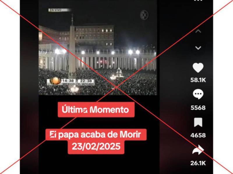Captura de pantalla a una publicación de TikTok hecha el 24 de febrero de 2025.