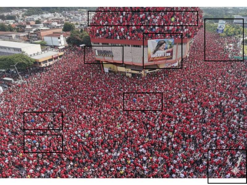 Inconsistencias en la imagen manipulada detectadas por EH Verifica.