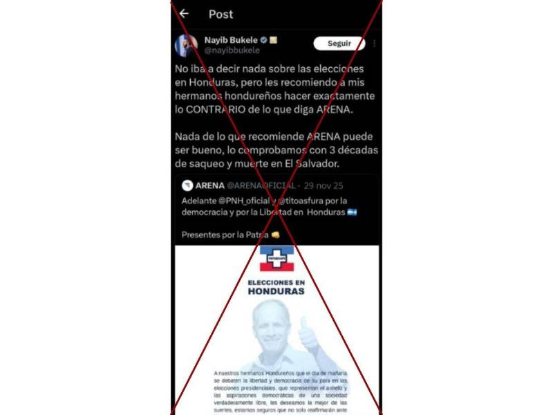 Captura de pantalla a una publicación de X hecha 30 de noviembre de 2025.