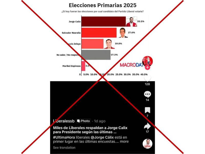Captura de pantalla a una publicación de TikTok hecha el 14 de febrero de 2025.