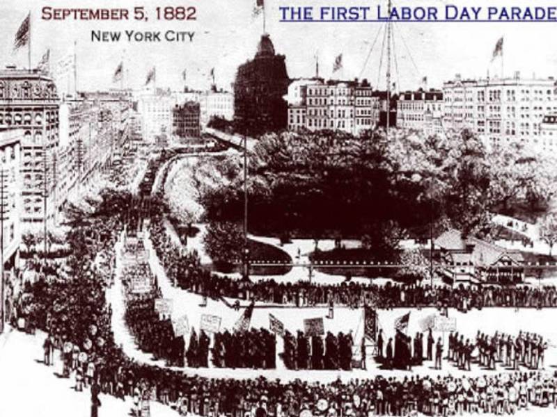 Imagen del primer desfile de Labor Day el 5 de septiembre de 1882.
