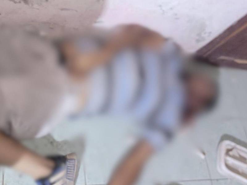 Escena donde quedó el cuerpo sin vida de José Alexi Duarte Euraque.