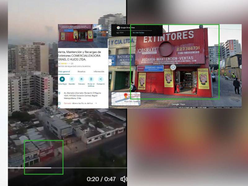 Captura de pantalla en el lugar: Extintores Israel.