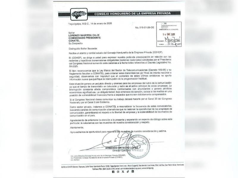 Cohep exige a Conatel frenar abuso de cadenas nacionales de Luis Redondo