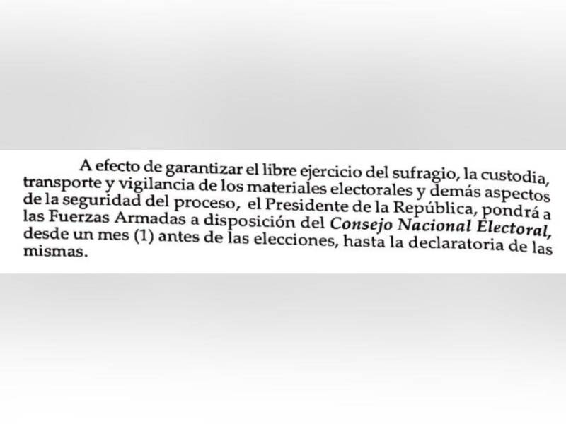 Constitución prohíbe que las FF AA accedan al acta presidencial, pese a lo que afirma Roosevelt Hernández