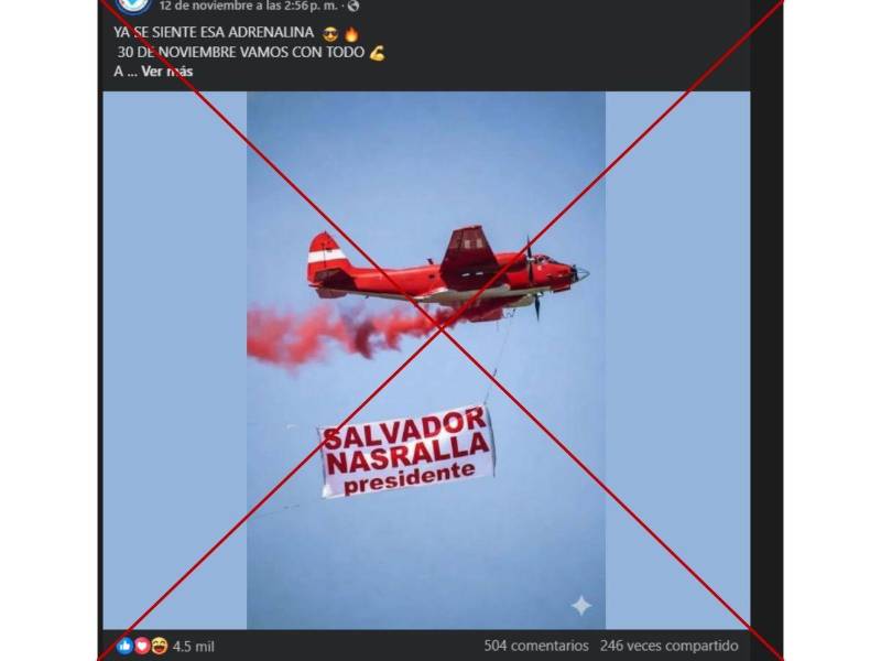 Captura de pantalla a una publicación de Facebook hecha el 17 de noviembre de 2025.