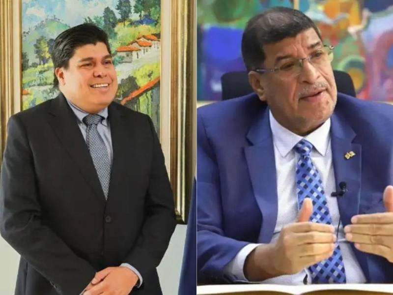 Imagen de Edwin Araque expresidente del Banco Central y Roberto Lagos presidente actual del BCH.