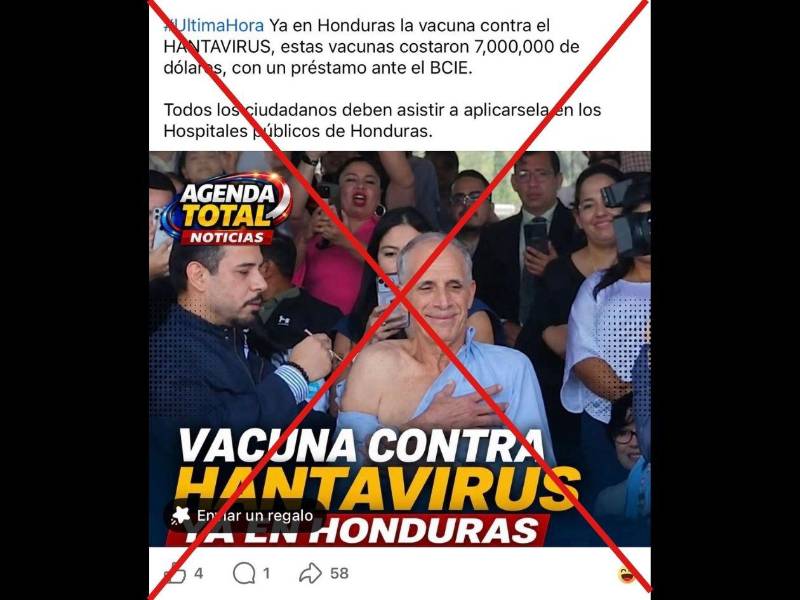 Captura de pantalla a una publicación de Facebook hecha el 14 de mayo de 2026