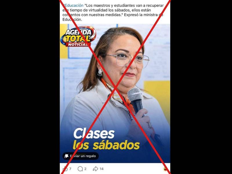 Captura de pantalla a una publicación de Facebook hecha el 12 de mayo de 2026
