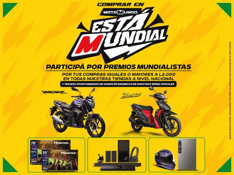 Motomundo premiará a sus clientes con motocicletas, televisores y artículos tecnológicos durante la campaña.