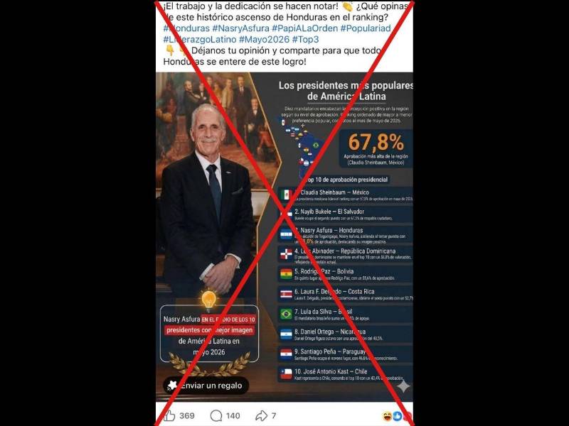 Captura de pantalla a una publicación de Facebook hecha el 13 de mayo de 2026.