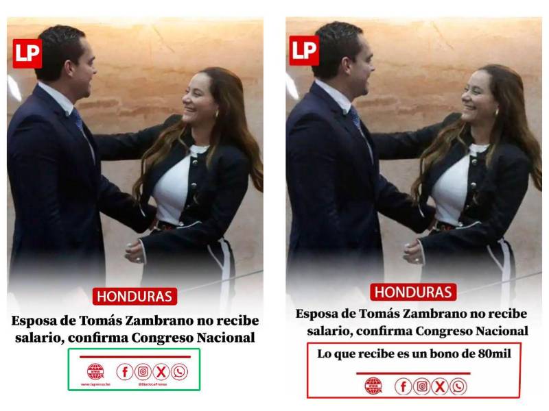 Comparativa entre una captura de pantalla de un contenido auténtico de LA PRENSA y el arte falso, para evidenciar las inconsistencias.
