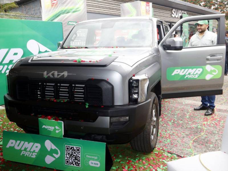 El KIA Tasman que Puma Energy entregó en Tegucigalpa como premio final de una campaña que reunió a más de 100,000 participantes.