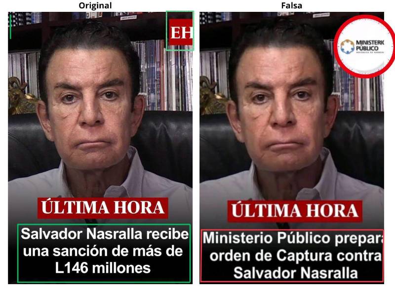 Inconsistencias deetctadas por EH Verifica durante un analisis visual entre el contenido falso y uno veridico