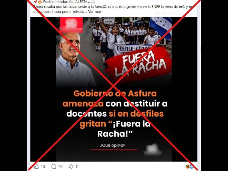 Captura de pantalla a una publicación de Facebook hecha el 24 de agosto de 2026.