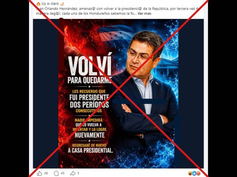 Captura de pantalla a una publicación de Facebook hecha el 28 de julio de 2026.