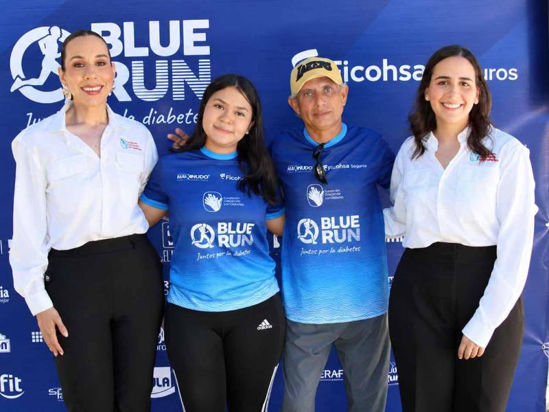 Celeste Sánchez, Natalia Martínez, Marcio Casco y Arianne Atala acompañaron el lanzamiento de Blue Run 2026, una carrera que une deporte, solidaridad y concientización bajo el lema “Juntos por la diabetes”.