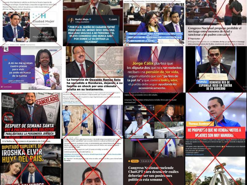 Collage de capturas de pantalla a bulos verificados por EH Verifica.