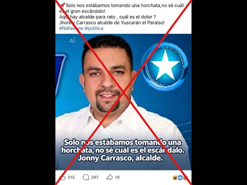 Captura de pantalla a una publicación de Facebook hecha el 13 de julio de 2026.