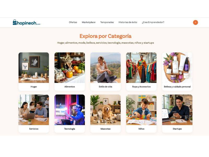 La plataforma digital gratuita Shopineoh.com cuenta con más de 5,000 tiendas virtuales y más de 30,000 productos y servicios disponibles para comercialización en línea.