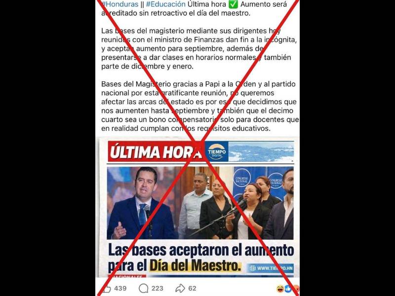 Captura de pantalla a una publicación de Facebook hecha el 01 de junio de 2026.